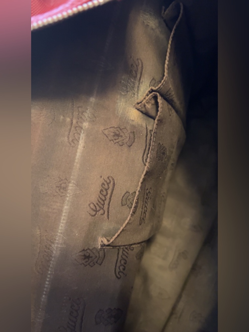 Gucci Red Imprime Monogram Tote - Picture 15 of 15